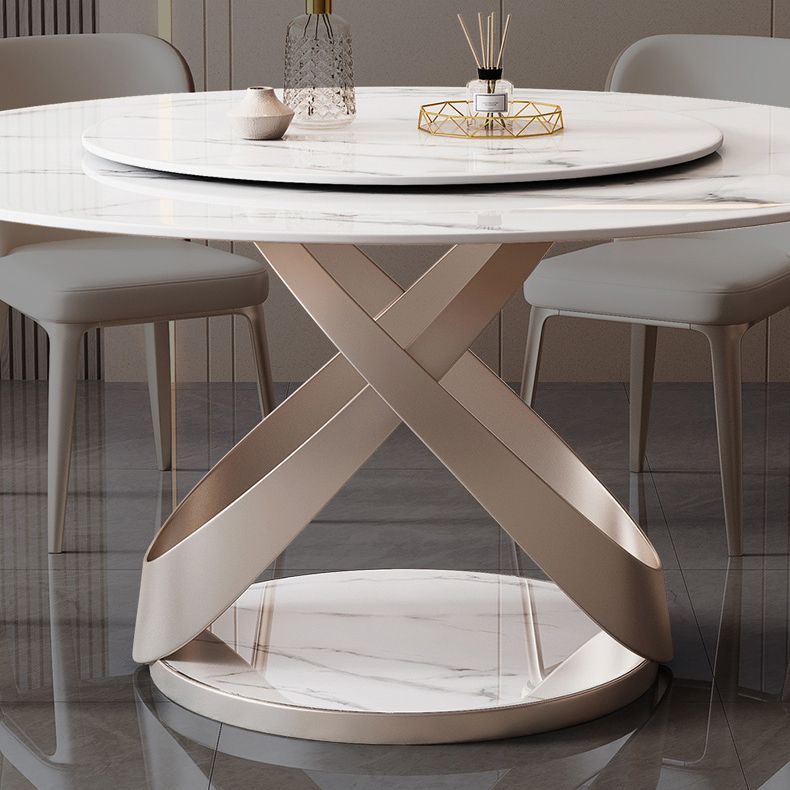 Modern Style 1/4/5/7 Pieces Furniture Round Stone Dining Set in White Clearhalo 'Dining Room Sets' 'Dining Tables & Seating' 'dining_room_set' 'furn' 'furn_dining_room_set' 'Furniture' 'Kitchen & Dining Furniture' 1200x1200_602f3642-f7a5-45bc-84a8-d9fe0ccb2d0c