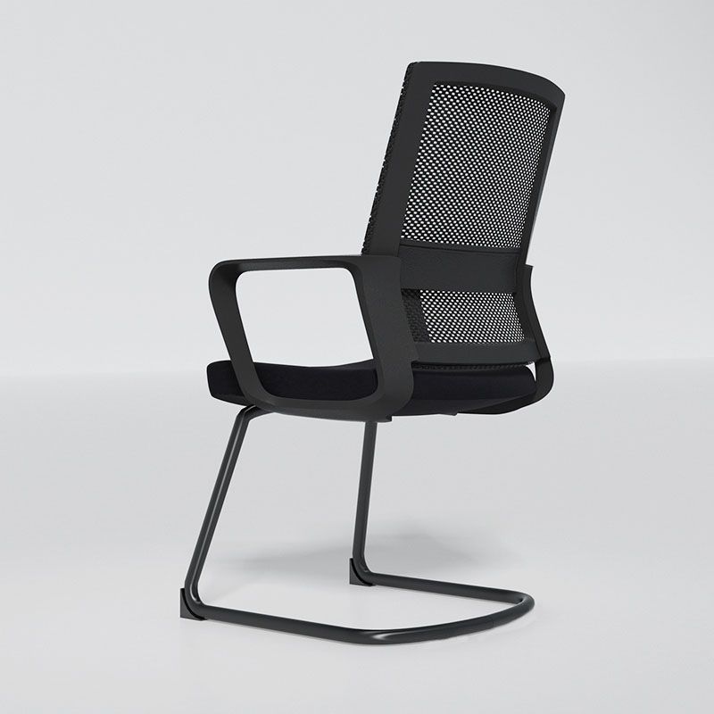 Black Mid-Back Office Chair Mesh-back Arms Included Task Chair Clearhalo 'furn' 'furn_office_chair' 'Furniture' 'Office Chairs' 'Office Furniture' 'office_chair' 1200x1200_602f4d9c-9dce-4aef-bc49-928bc6a30b99