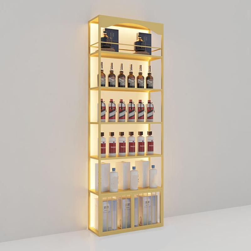 Glam Metal Wine Bottle Rack Floor Bottle Holder for Living Room Clearhalo 'furn' 'furn_wine_racks' 'Furniture' 'Kitchen & Dining Furniture' 'Wine Racks' 'wine_racks' 1200x1200_6030ad17-4151-461a-95ab-cbdb6021765d