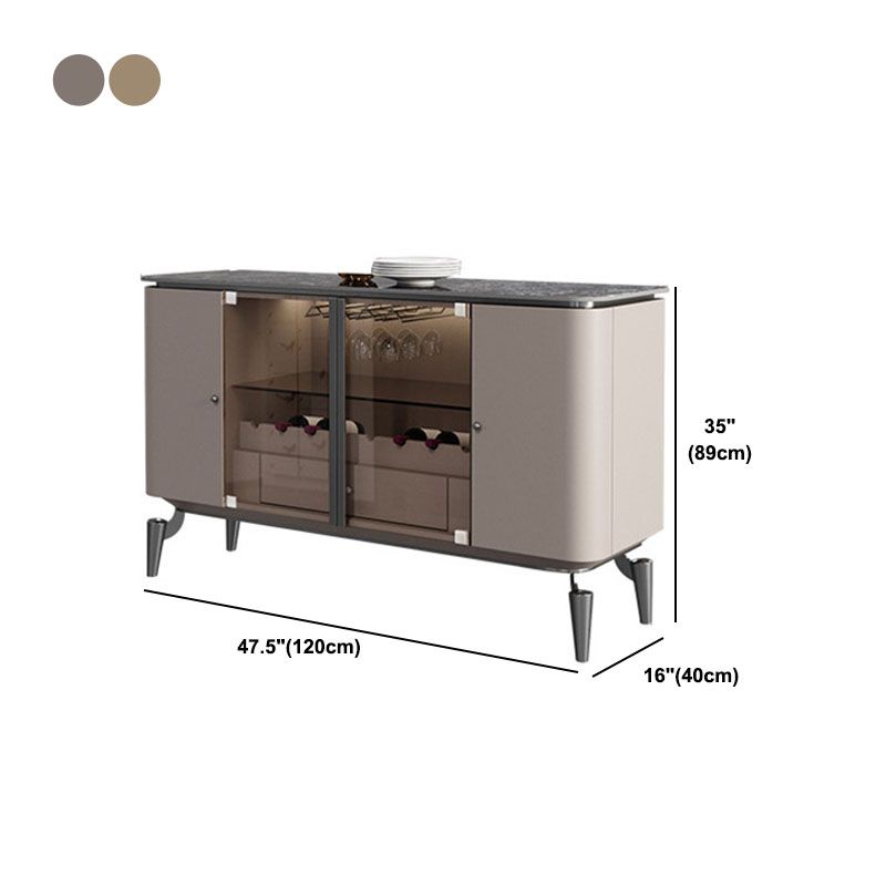 Sideboard a buffet in pietra e legno con supporto a buffet glam del cassetto