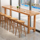 Solid Wood Trestle Cocktail Bar Table Modern Footrest Pub Height Dining Table in Natural Clearhalo 'Bar Furniture' 'Bar Tables' 'bar_tables' 'furn' 'furn_bar_tables' 'Furniture' 'Kitchen & Dining Furniture' 1200x1200_6031c577-0f39-4997-abb8-a396a8820e88