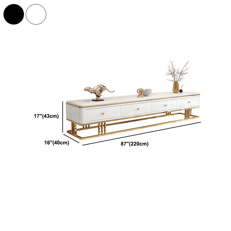 Glamstil Stone TV stehen schwarz -weiß -Fernsehschrank mit Schubladen