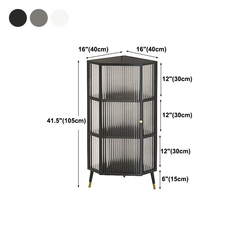 Dining Room Minimalism Buffet Server Glass Door Metal Frame Dining Server Clearhalo 'buffet_sideboard' 'Buffets & Sideboards' 'furn' 'furn_buffet_sideboard' 'Furniture' 'furniture_buffet_sideboard' 'Kitchen & Dining Furniture' 1200x1200_6032023b-2f7d-4b35-95cc-9c7f237a8868