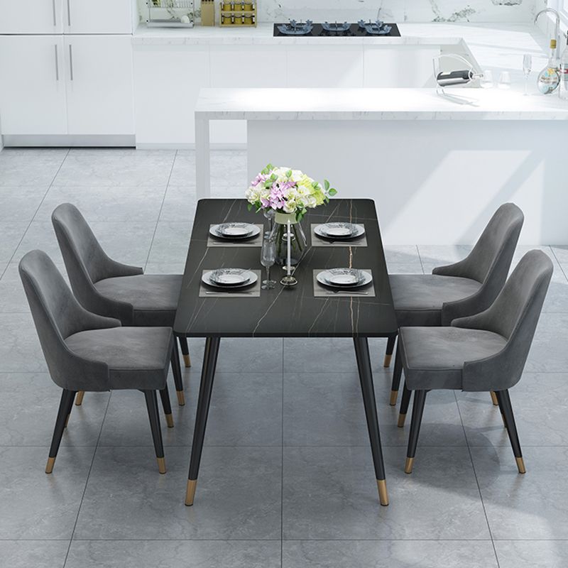 Black Frame Stone Dining Room Table Traditional Luxury Rectangle Dining Table Clearhalo 'Dining Tables & Seating' 'Dining Tables' 'dining_table' 'furn' 'furn_dining_table' 'Furniture' 'furniture_dining_table' 'Kitchen & Dining Furniture' 'kitchen' 'kitchen_dining_table' 1200x1200_603316ba-ccc3-462c-98bd-b811301882b9