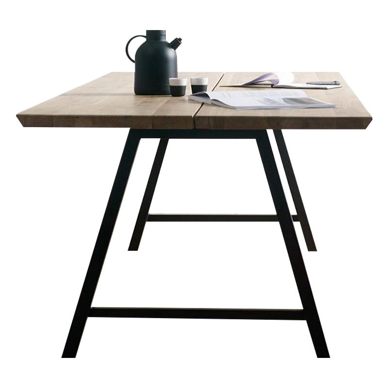 Rectangle Luxury Dining Table Double Pedestal Fixed Table with Solid Wood Clearhalo ' dining_table' 'Dining Tables & Seating' 'Dining Tables' 'furn' 'furn_dining_table' 'Furniture' 'furniture_dining_table' 'Kitchen & Dining Furniture' 'kitchen&dining_furn' 'kitchen' 'kitchen_dining_table' 1200x1200_6033344b-84ab-4190-a40a-853091371f7d