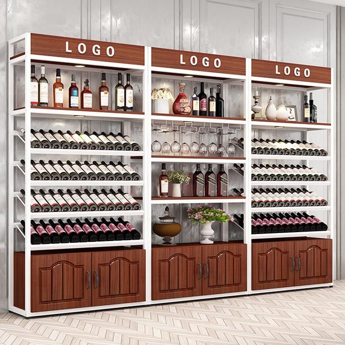 Mid-Century Modern Wine Holder Floor Solid Wood Wine Rack with Shelf Clearhalo 'furn' 'furn_wine_racks' 'Furniture' 'Kitchen & Dining Furniture' 'Wine Racks' 'wine_racks' 1200x1200_6033a5f4-a750-413b-a37c-306fe1ef12ac