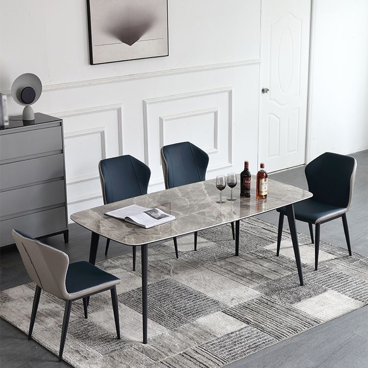 Metal Contemporary Rectangular Dining Table Grey Sintered Stone Table with Metal Legs Clearhalo ' dining_table' 'Dining Tables & Seating' 'Dining Tables' 'furn' 'furn_dining_table' 'Furniture' 'furniture_dining_table' 'Kitchen & Dining Furniture' 'kitchen&dining_furn' 'kitchen' 'kitchen_dining_table' 1200x1200_6033d2e7-ee21-41da-879f-0d316d9d937b