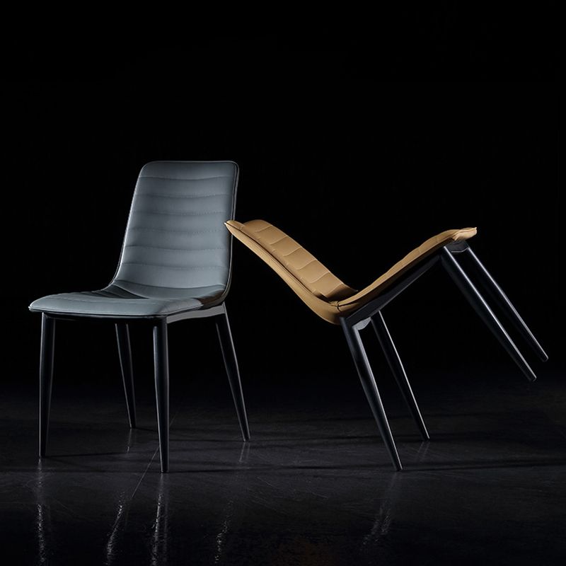 Industrial Faux Leather Chairs Armless Side Chairs with Metal Legs for Home Use Clearhalo 'Dining Chairs' 'Dining Tables & Seating' 'dining_chair' 'furn' 'furn_dining_chair' 'Furniture' 'Kitchen & Dining Furniture' 1200x1200_6034cc47-25b6-4316-af94-9cb3b3d352b0