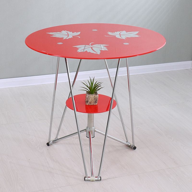 Modern Round Dining Room Table Tempered Glass Table with Pedestal Base for Dining Room Clearhalo ' dining_table' 'Dining Tables & Seating' 'Dining Tables' 'furn' 'furn_dining_table' 'Furniture' 'furniture_dining_table' 'Kitchen & Dining Furniture' 'kitchen&dining_furn' 'kitchen' 'kitchen_dining_table' 1200x1200_603622c1-2db2-4e0e-9337-8e64c832ff50