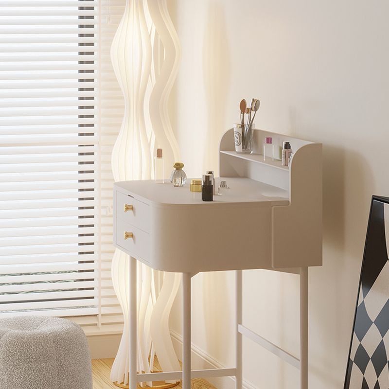 2 laden massief houten make-up ijdelheid in witte glamoureuze stijl met spiegel