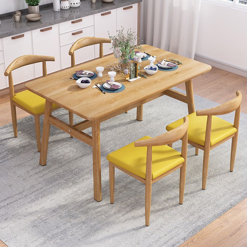 Rectangle Contemporary MDF Dining Room Set Standard Height Dining Furniture Set with Trestle Base Clearhalo 'Dining Room Sets' 'Dining Tables & Seating' 'dining_room_set' 'furn' 'furn_dining_room_set' 'Furniture' 'furniture_dining_room_set' 'Kitchen & Dining Furniture' 'kitchen&dining_furn' 'kitchen' 1200x1200_60392586-20b0-4bbb-8455-31c605bd6f1d
