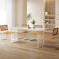 Modern Dining Table Set 1/5/6 Rectangle Stone Dinette Set with Microfiber Leather Chairs