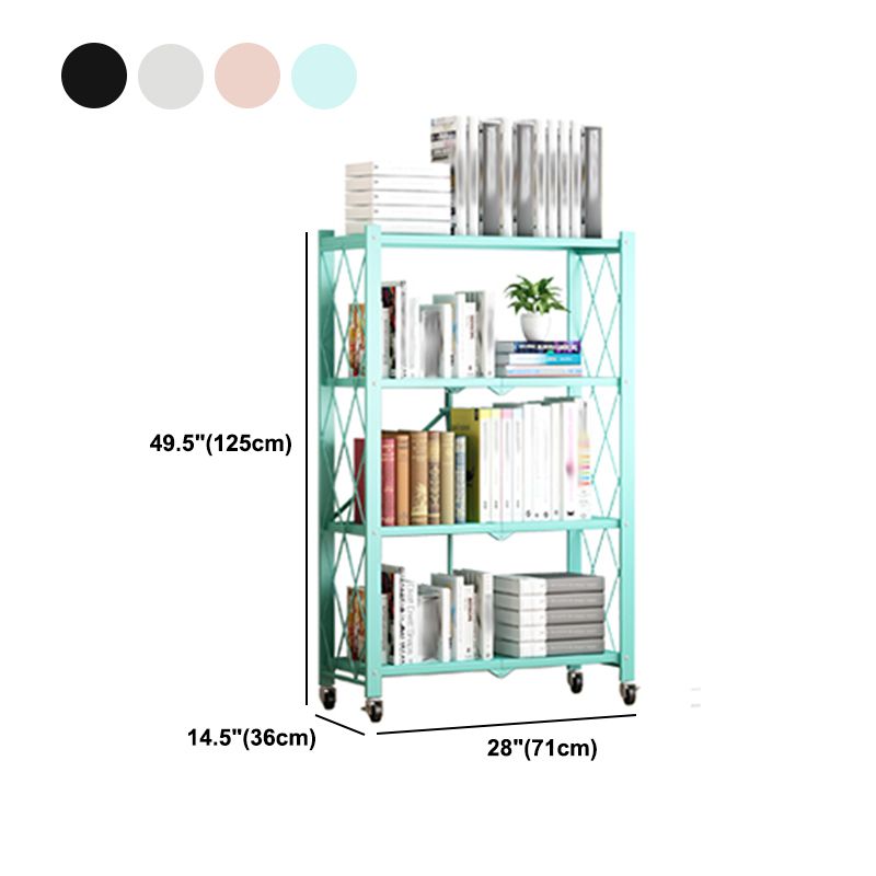 Foldable Bookshelf Scandinavian Style Bookcase for Home Office with Casters Clearhalo 'Bookcases' 'furn' 'furn_bookcases' 'Furniture' 'furniture_bookcases' 'Office Furniture' 1200x1200_603987cb-e2c9-40a0-800b-35529d1e1974