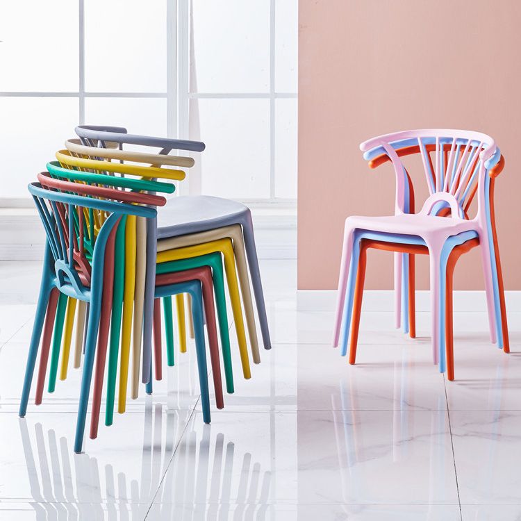 Modern Indoor-Outdoor Plastic Side Chair Armless Wishbone Stackable Chair Clearhalo ' kitchen&dining_furn' 'Dining Chairs' 'Dining Tables & Seating' 'dining_chair' 'furn' 'furn_dining_chair' 'Furniture' 'furniture_dining_chair' 'Kitchen & Dining Furniture' 'kitchen' 1200x1200_6039b759-f88c-444c-8b63-8914d22cd424