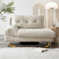 Woonkamer witte chaise vierkante armleuning moderne chaise longue met stoffering