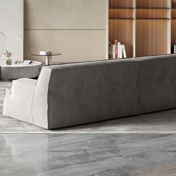 Sofá de brazo empotrado de cuero/tela genuino contemporáneo para sala de estar