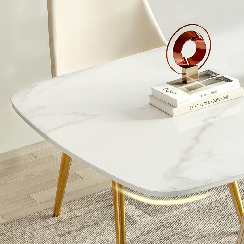 Ensemble de table rectangulaire en pierre frittée de style Glam nordique, ensemble de 1/4/5/7 pièces