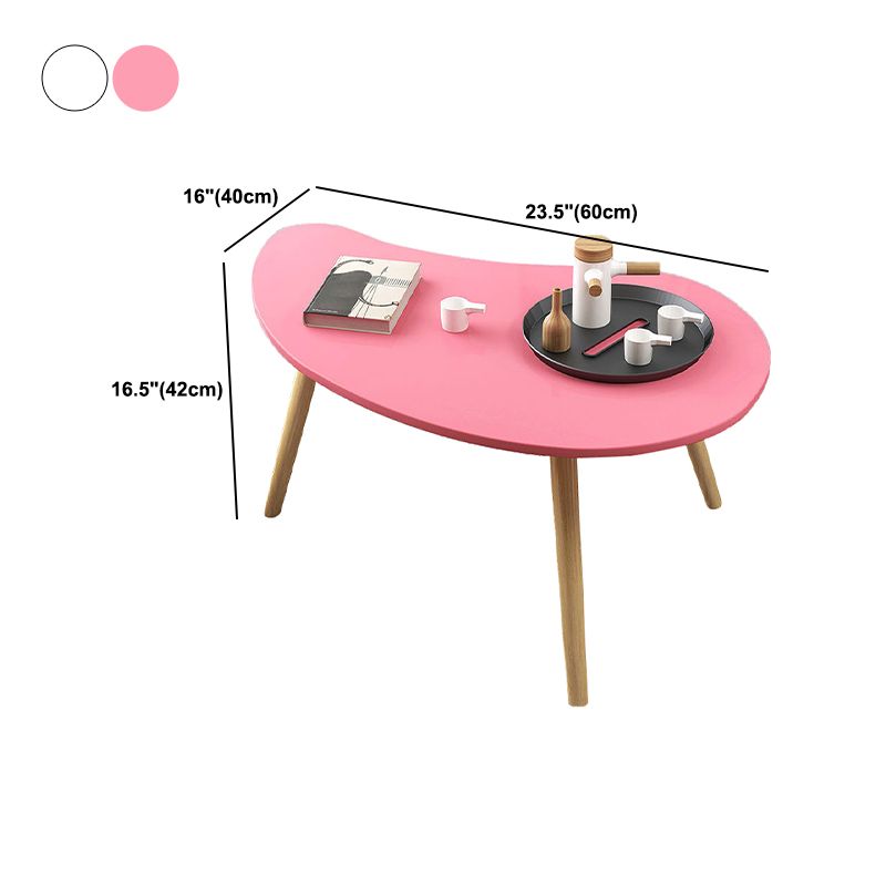 15.7"H Modern 4 Legs Wood Base White/Pink/Natural Irregular Top Coffee Table Clearhalo 'Coffee & Accent Tables' 'Coffee Tables' 'coffee_tables' 'furn' 'furn_coffee_tables' 'Furniture' 'Living Room Furniture' 1200x1200_603b5663-ea63-4e92-9d46-3b133f38afc7