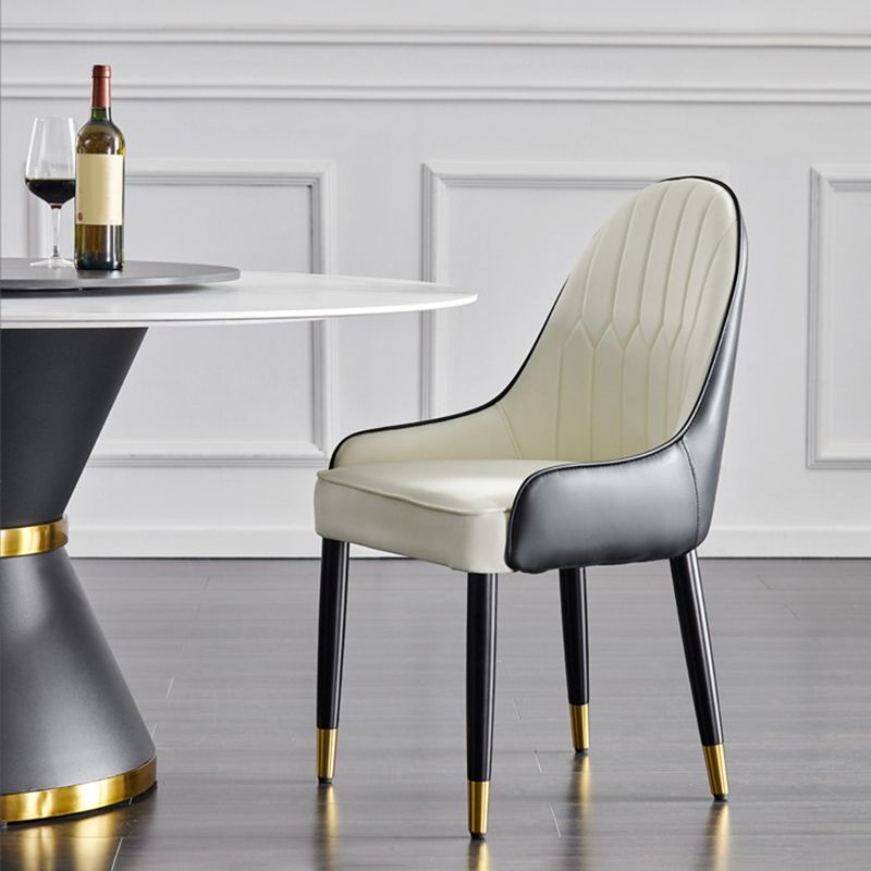 Contemporary Side Chair Upholstered Armless Faux Leather Dining Chairs Clearhalo 'Dining Chairs' 'Dining Tables & Seating' 'dining_chair' 'furn' 'furn_dining_chair' 'Furniture' 'Kitchen & Dining Furniture' 1200x1200_603b9b53-ea18-4686-99d9-5d99e03b74a0