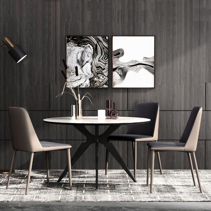 Contemporary Solid Back Armless Chairs Leather Dining Chairs for Kitchen Clearhalo ' kitchen&dining_furn' 'Dining Chairs' 'Dining Tables & Seating' 'dining_chair' 'furn' 'furn_dining_chair' 'Furniture' 'furniture_dining_chair' 'Kitchen & Dining Furniture' 'kitchen' 1200x1200_6040188b-e254-4c94-a9c1-caaaa62142e7