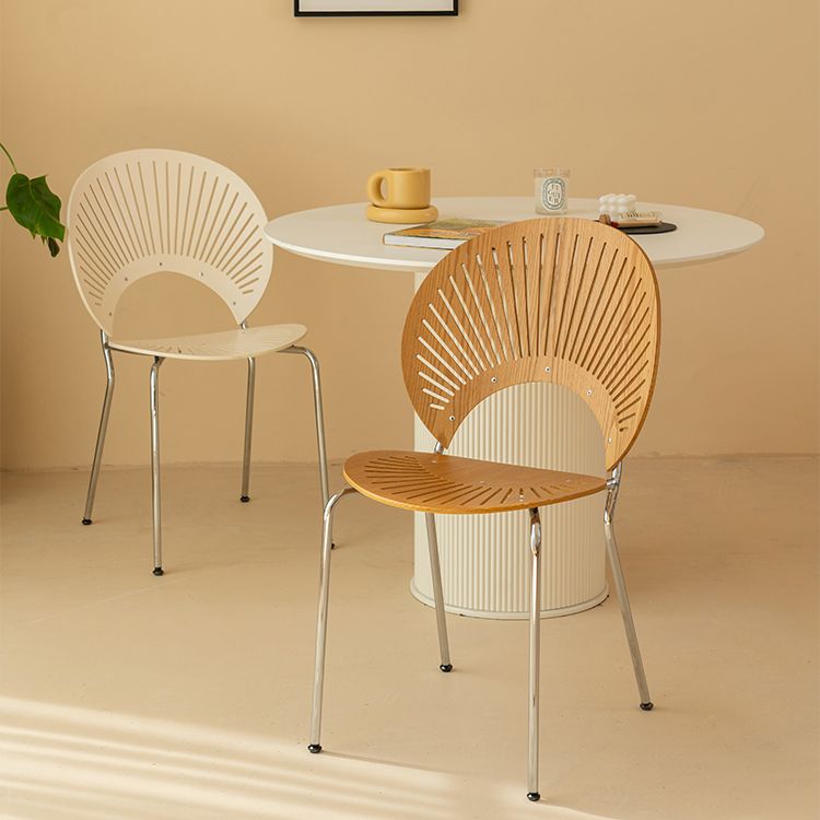 Metal Kitchen and Dining Room Chair Open Back Dining Side Black and Silver Chair Clearhalo 'Dining Chairs' 'Dining Tables & Seating' 'dining_chair' 'furn' 'furn_dining_chair' 'Furniture' 'furniture_dining_chair' 'Kitchen & Dining Furniture' 1200x1200_604076ed-bdd8-4beb-aa7b-6f3adc0c84b3