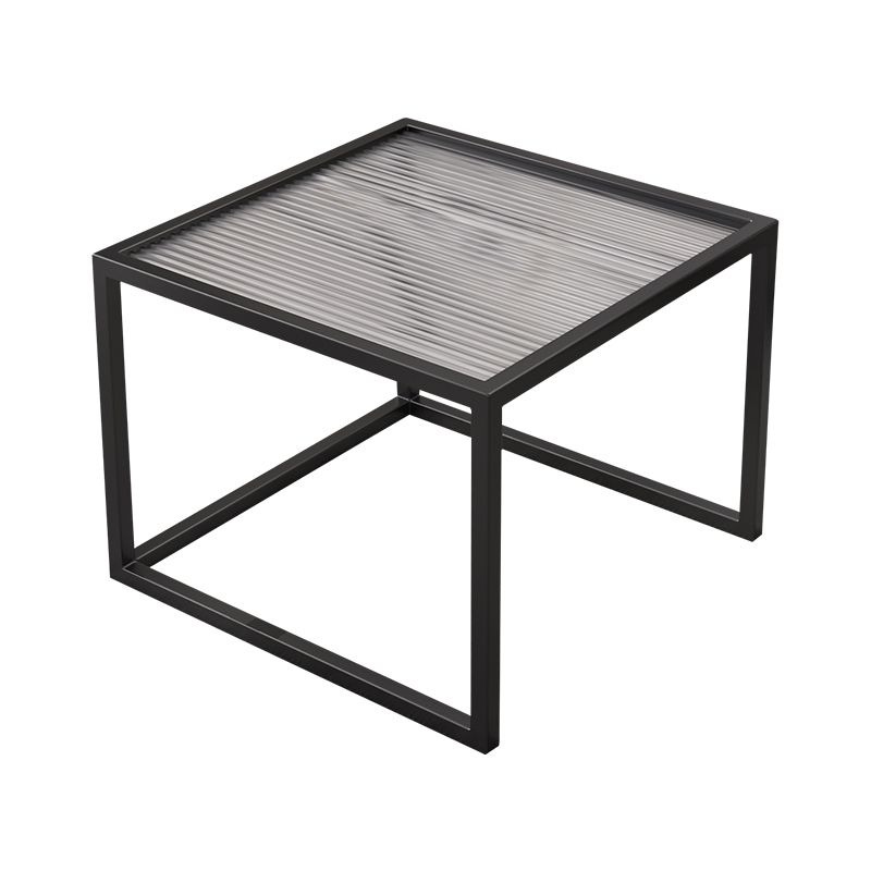 Square Minimalist Coffee Table Open Shelf Cocktail Table for Living Room