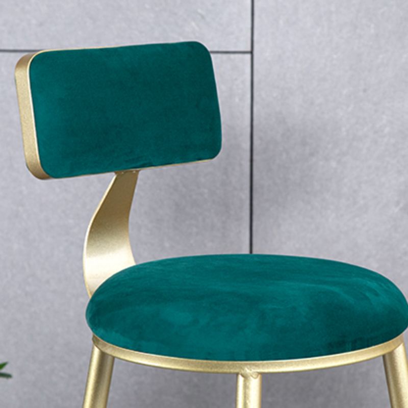 Glam Armless Backrest Counter Stool Iron Milk Tea Shop Bar Stool with Velvet Cushion Clearhalo 'Bar Furniture' 'Bar Stools' 'bar_stools' 'furn' 'furn_bar_stools' 'furniture_bar_stools' 'Kitchen & Dining Furniture' 'kitchen&dining_furn' 'kitchen' 'kitchen_furn' Furniture' 1200x1200_60409328-8d95-45b3-b697-a3eabdee785c