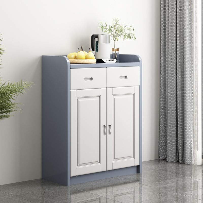 Gabinete de acento moderno con 2 cajones y estantes en madera de goma