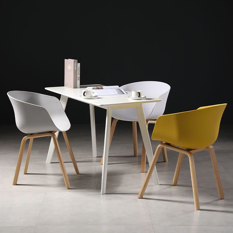 Contemporary Style Dining Chair Arm Side Chairs with Wooden Legs Clearhalo 'Dining Chairs' 'Dining Tables & Seating' 'dining_chair' 'Furniture' 'furniture_dining_chair' 'Kitchen & Dining Furniture' 1200x1200_60428433-cdd3-4522-8f52-627066640374