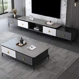 16.5 "3/4の引き出し付きテレビ用のコンテンポラリーテレビコンソールストーントップテレビスタンド