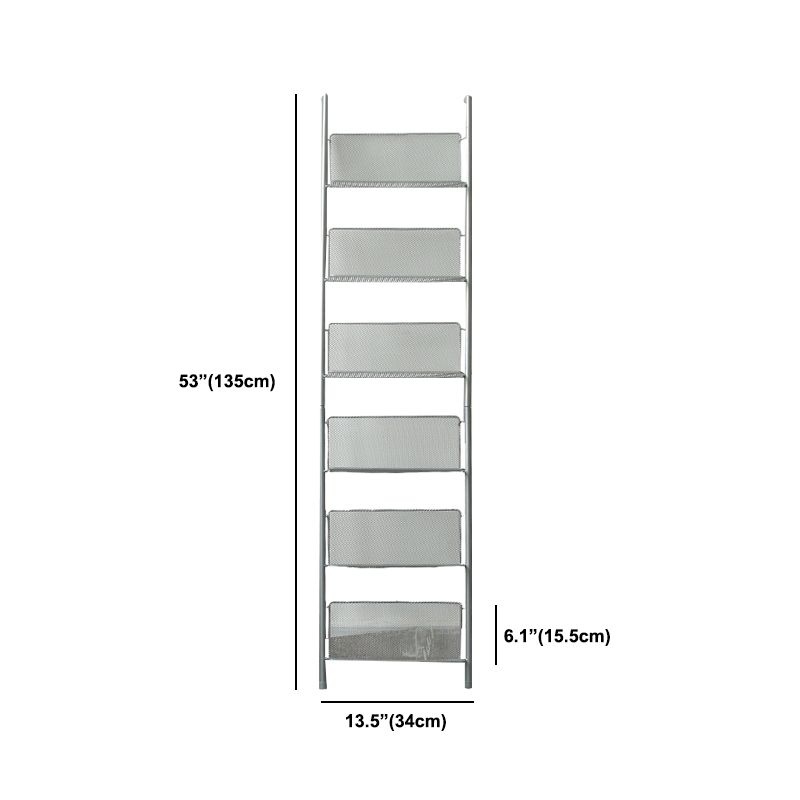 Modem & Contemporary Silver Bookcase Etagere Metal Book Shelf