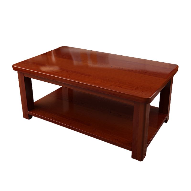 Contemporary Solid Wood Coffee Table Rectangle 4 Legs Coffee Cocktail Table Clearhalo 'Coffee & Accent Tables' 'Coffee Tables' 'coffee_tables' 'furn' 'furn_coffee_tables' 'Furniture' 'Living Room Furniture' 1200x1200_6044369e-b572-48a6-800c-10407e29b980