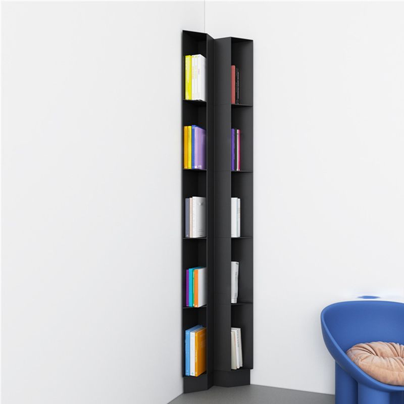 Urban Metal Bookshelf Closed Back Vertical Bookcase for Living Room