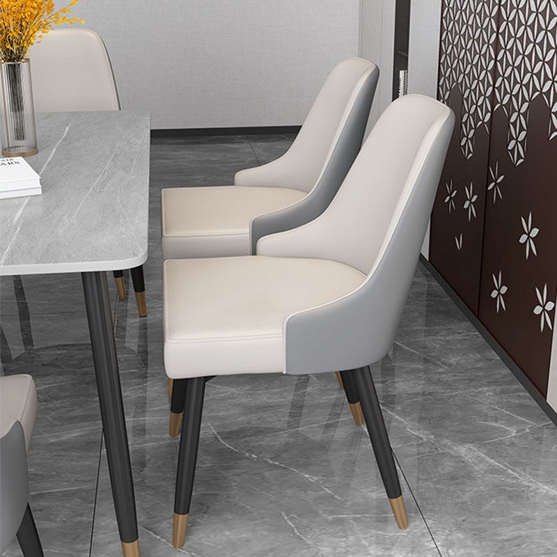 Glam Metal Dining Armless Chairs Upholstered Dining Parsons Chairs for Restaurant Clearhalo ' kitchen&dining_furn' 'Dining Chairs' 'Dining Tables & Seating' 'dining_chair' 'furn' 'furn_dining_chair' 'Furniture' 'furniture_dining_chair' 'Kitchen & Dining Furniture' 'kitchen' 1200x1200_6046ec7d-03f7-4294-a2d8-f3256a48a2b1