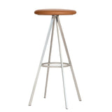 バックレスメタルカウンターとバースツールモダンな屋内スツールクロームフレーム付き