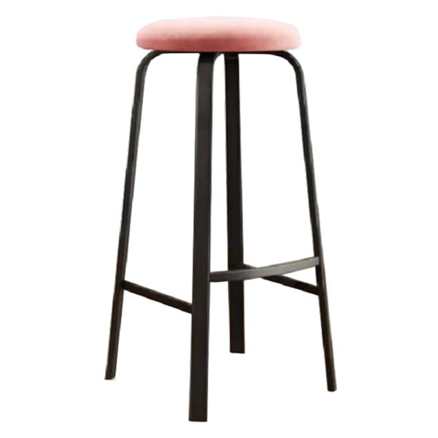 Modern Armless Backrest Counter Stool Iron Living Room Bar Stool with Cushion and Pedal Clearhalo 'Bar Furniture' 'Bar Stools' 'bar_stools' 'furn' 'furn_bar_stools' 'furniture_bar_stools' 'Kitchen & Dining Furniture' 'kitchen&dining_furn' 'kitchen' 'kitchen_furn' Furniture' 1200x1200_6048fc43-fab5-4bde-9c4d-0e8e3e0f5d14