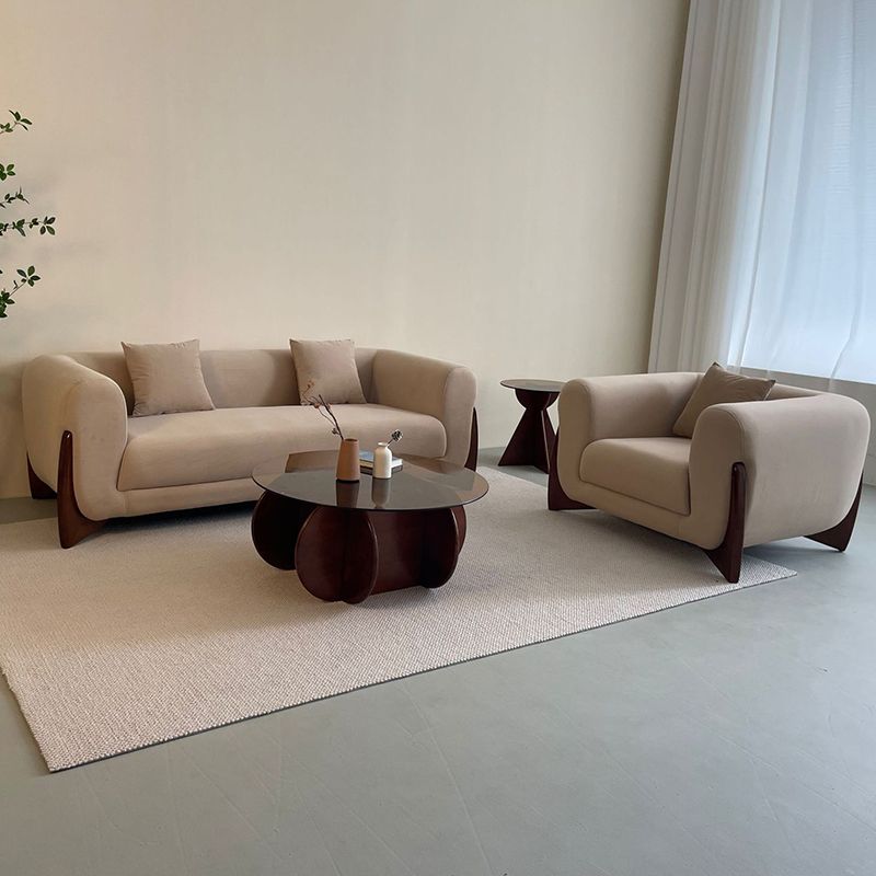 Soggiorno contemporaneo divano marrone divano rotondo a braccio seducenti