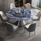 Metal Pedestal Dining Table Round Stone Top Dining Table for Dining Room Clearhalo 'Dining Tables & Seating' 'Dining Tables' 'dining_table' 'furn' 'furn_dining_table' 'Furniture' 'Kitchen & Dining Furniture' 1200x1200_604b09e6-e992-4c30-bcc0-9733a192d563