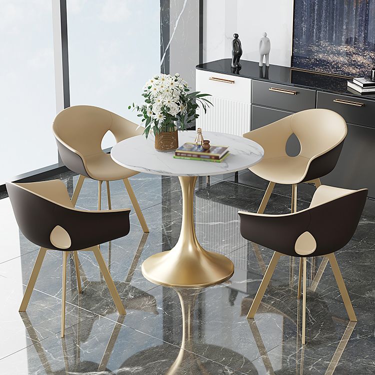 Round Tulip Base Luxury Dining Table White Tone Fixed Table with Sintered Stone Clearhalo ' dining_table' 'Dining Tables & Seating' 'Dining Tables' 'furn' 'furn_dining_table' 'Furniture' 'furniture_dining_table' 'Kitchen & Dining Furniture' 'kitchen&dining_furn' 'kitchen' 'kitchen_dining_table' 1200x1200_604bdd5c-bbd5-4e24-95cb-53ee901fc96c