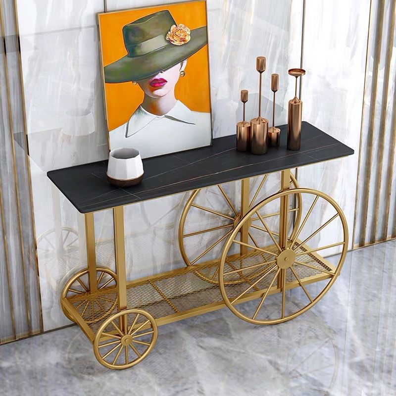 Tavolo accento rettangolo glam tavolo da divano console di finitura antica