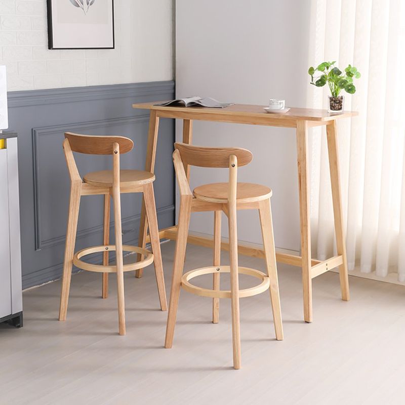 Tabouret de bar en bois de tabouret de comptoir de dossier sans bras industriel avec pédale pour café
