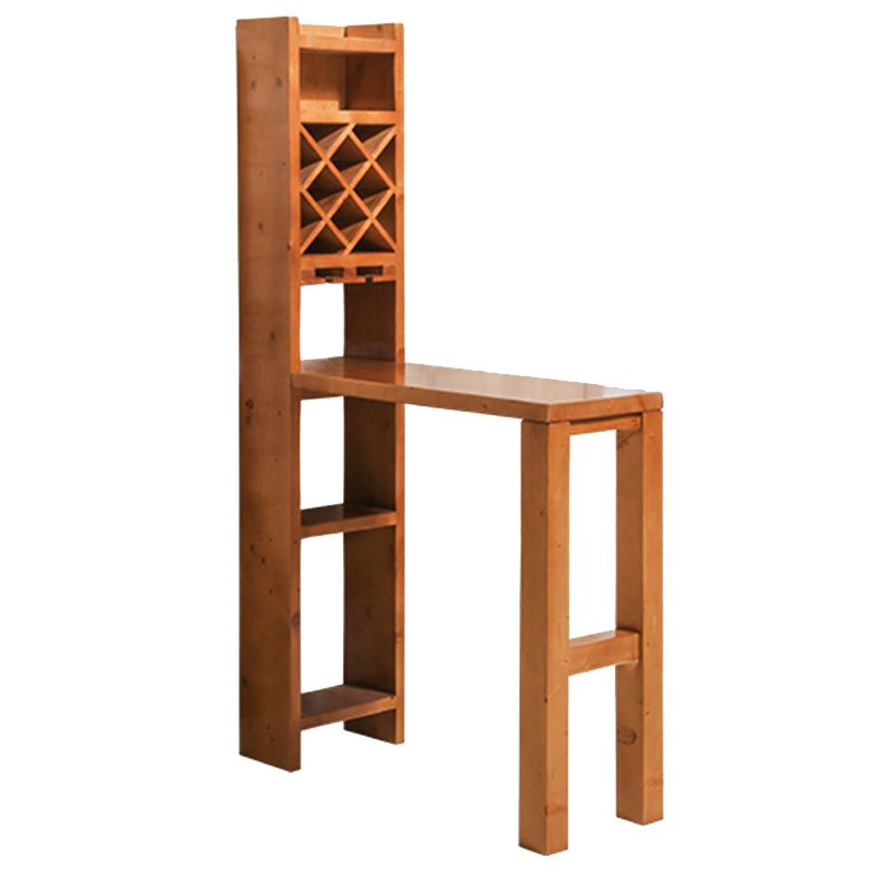 Brown Pine Wood Bistro Table with Storage Modern Pub Table for Home Clearhalo 'Bar Furniture' 'Bar Tables' 'bar_tables' 'furn' 'furn_bar_tables' 'Furniture' 'Kitchen & Dining Furniture' 1200x1200_604db7be-5b61-4b00-a376-456eec6fd7a3