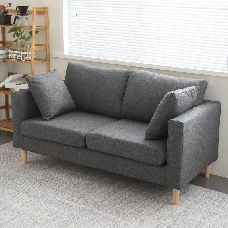 Polish Finish Sofa Square Arm Sofa Loose Back Loveseat For Apartment and Room Clearhalo 'furn' 'furn_sofas' 'Furniture' 'furniture_sofas' 'kitchen' 'kitchen_sofas' 'Living Room Furniture' 'Sofa' 'sofas' 1200x1200_604dbb75-6b95-4323-87a2-1d9c6e157620