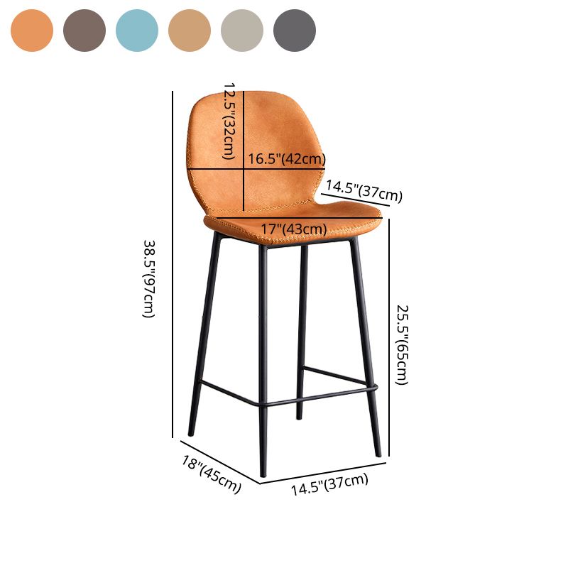 Coffee Shop Bar Stool Leather Armless Modern Distressed Counter Stools Clearhalo 'Bar Furniture' 'Bar Stools' 'bar_stools' 'furniture_bar_stools' 'Kitchen & Dining Furniture' 'kitchen&dining_furn' 'kitchen' 'kitchen_furn' Furniture' 1200x1200_604f0ddf-31f8-4dba-a1c6-c41583357d6a