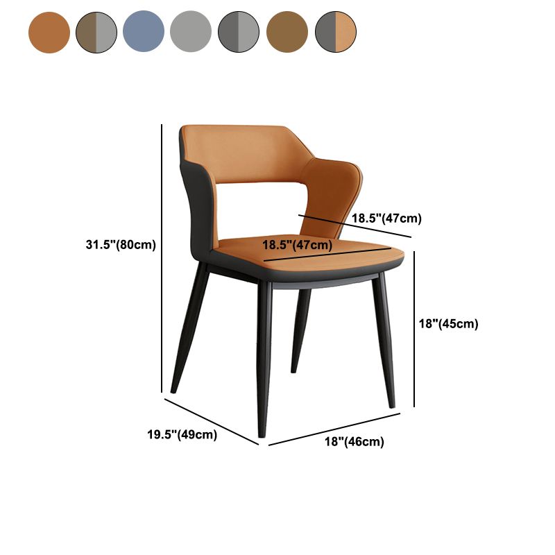 Contemporary Linen Dining Chair Open Back Dining Side Furniture in Matte Finish for Home Clearhalo 'Dining Chairs' 'Dining Tables & Seating' 'dining_chair' 'furn' 'furn_dining_chair' 'Furniture' 'Kitchen & Dining Furniture' 1200x1200_604f984c-19e4-4939-9733-e69f9428b78e