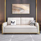 White Sleeper Sofa Faux leather Sofa Bed with Detachable Mattress