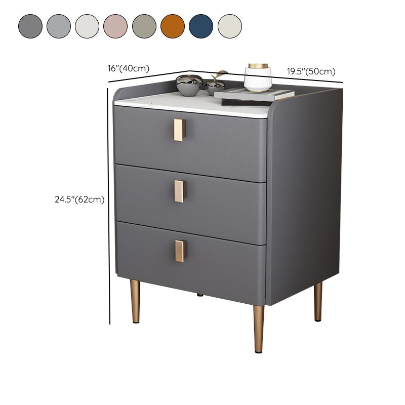 Comodini moderni da 20 "W 24,5" H comodino in pietra con 3-cassetti