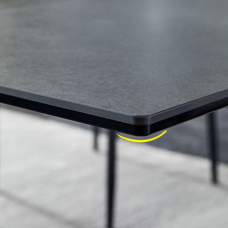 Modern Gray Dining Table Rectangle Sintered Stone Dining Table with Metal Base Clearhalo ' dining_table' 'Dining Tables & Seating' 'Dining Tables' 'furn' 'furn_dining_table' 'Furniture' 'furniture_dining_table' 'Kitchen & Dining Furniture' 'kitchen&dining_furn' 'kitchen' 'kitchen_dining_table' 1200x1200_605149b2-81fa-4af6-ba20-5eb631e90077