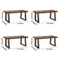 Simple Solid Wood Kitchen Dining Table Brown Rectangle Shape Dining Table with Double Pedestal Base Clearhalo ' dining_table' 'Dining Tables & Seating' 'Dining Tables' 'furn' 'furn_dining_table' 'Furniture' 'furniture_dining_table' 'Kitchen & Dining Furniture' 'kitchen&dining_furn' 'kitchen' 'kitchen_dining_table' 1200x1200_6051f7e0-ad62-4638-8dc6-6dbaf47831b2
