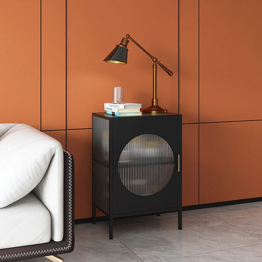 Living Room Minimalism Kitchen Server Glass Door Metal Frame Dining Server Clearhalo 'buffet_sideboard' 'Buffets & Sideboards' 'furn' 'furn_buffet_sideboard' 'Furniture' 'Kitchen & Dining Furniture' 1200x1200_6052086b-2f78-4d23-bb29-71f1a5da5491